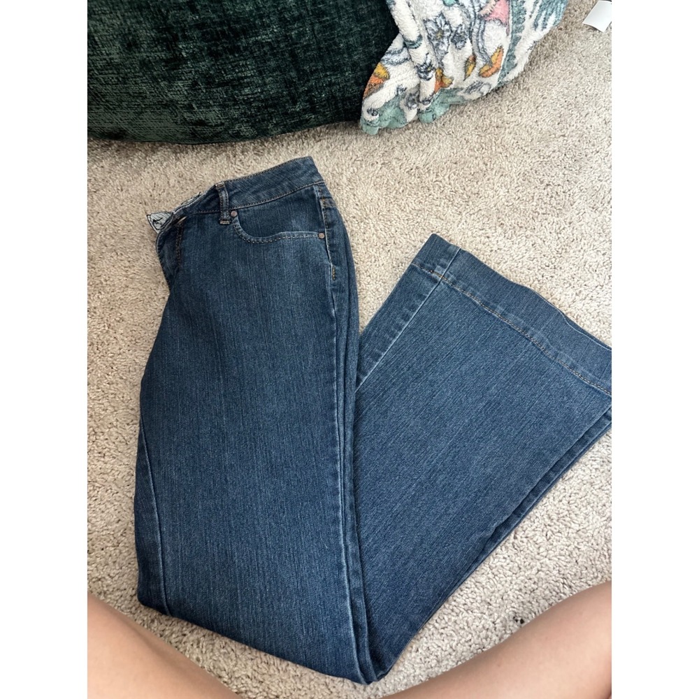 Flare Jeans Wide Leg Boom Boom Jeans Medium Wash Stretch Denim Size 11